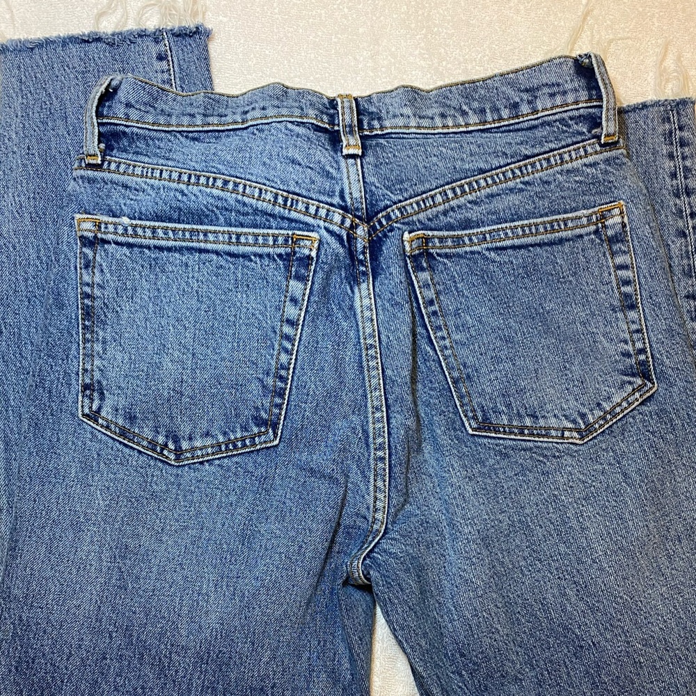 Free People Jeans Women's Size 28 Blue Denim Medium Wash Button Fly Distressed - Picture 4 of 10